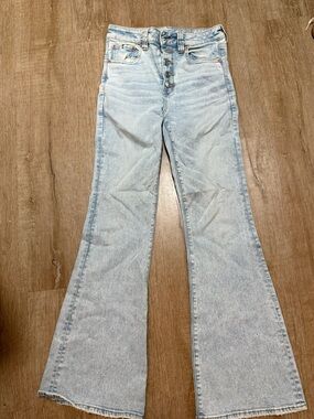 American Eagle Outfitters Light Blue High-Rise Flare Jeans